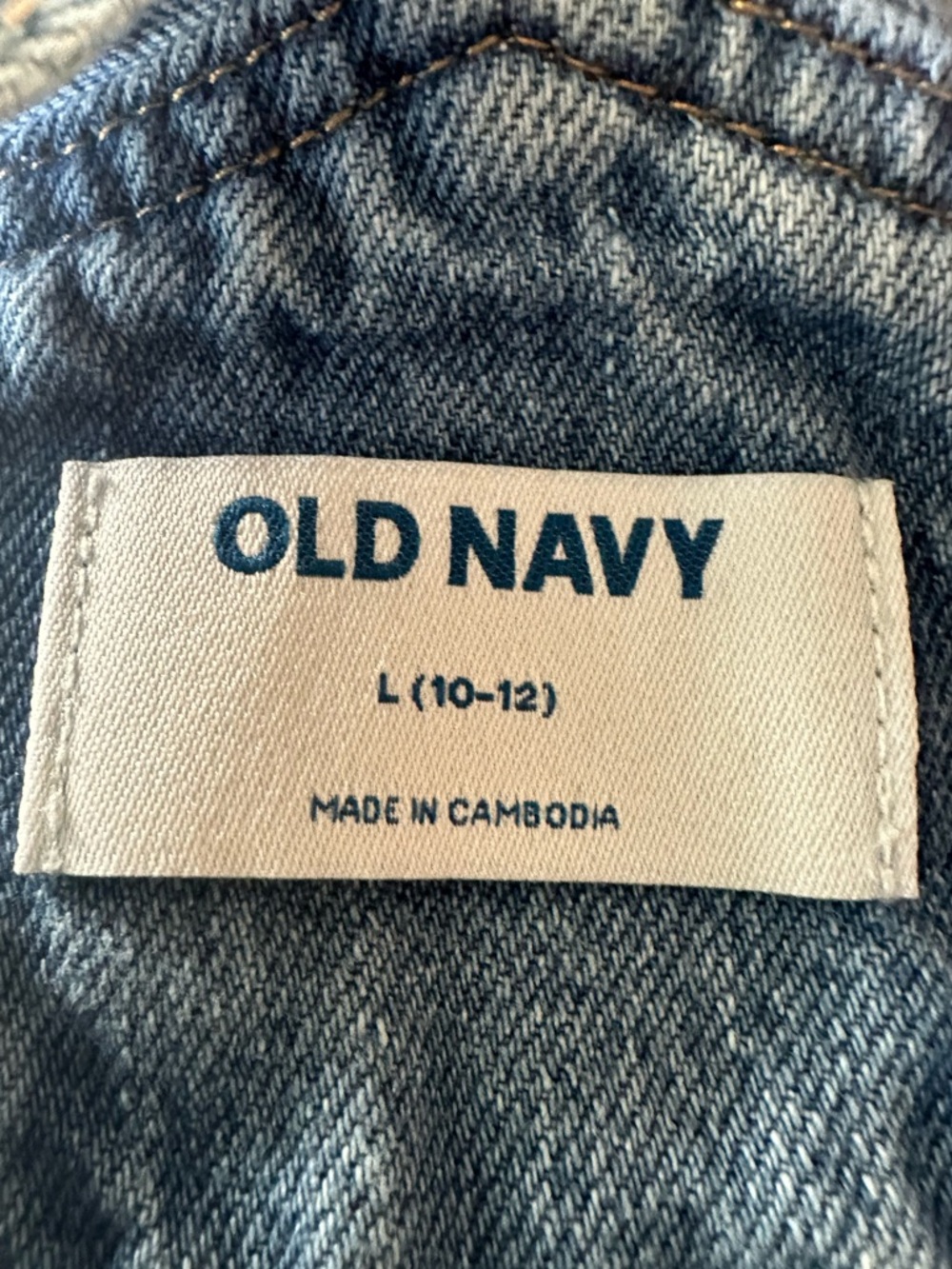 Old Navy Denim Overalls Youth L 10-12/Women’s XS Distressed 90s Vintage Style - Picture 8 of 9